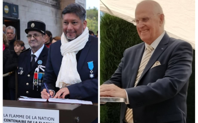 Le nouveau et l'ancien président de la section de l'Eure